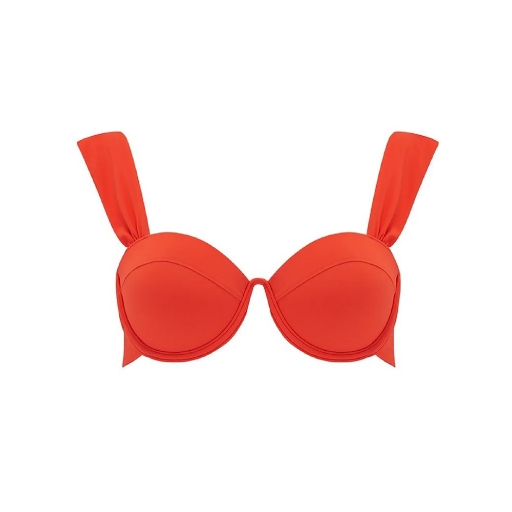 NWT Arabella The Modern Bustier Electric Orange Bikini Bra Top Sz M
